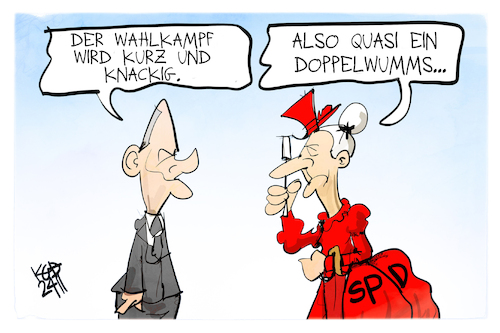 Cartoon: SPD-Wahlkampf (medium) by Kostas Koufogiorgos tagged karikatur,koufogiorgos,spd,tante,doppelwumms,karikatur,koufogiorgos,spd,tante,doppelwumms