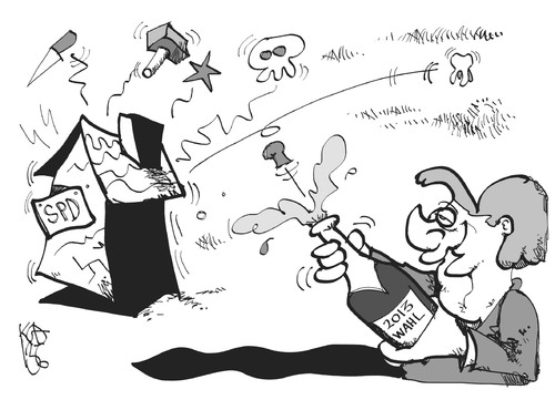 Cartoon: SPD (medium) by Kostas Koufogiorgos tagged spd,merkel,steinbrück,gabriel,wahlkampf,bundestagswahl,karikatur,koufogiorgos,umfrage,spd,merkel,steinbrück,gabriel,wahlkampf,bundestagswahl,karikatur,koufogiorgos,umfrage