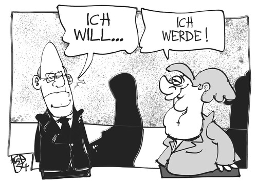 Cartoon: Steinbrück und Merkel (medium) by Kostas Koufogiorgos tagged merkel,steinbrück,spd,parteitag,kanzler,bundestagswahl,karikatur,kostas,koufogiorgos,steinbrück,merkel,spd,parteitag,kanzler,bundestagswahl,karikatur,kostas,koufogiorgos
