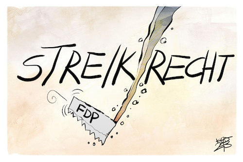 Cartoon: Streikrecht (medium) by Kostas Koufogiorgos tagged karikatur,koufogiorgos,fdp,streikrecht,säge,karikatur,koufogiorgos,fdp,streikrecht,säge