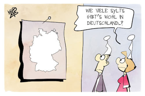 Cartoon: Sylt ist überall (medium) by Kostas Koufogiorgos tagged karikatur,koufogiorgos,sylt,deutschland,rassismus,karikatur,koufogiorgos,sylt,deutschland,rassismus