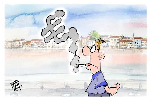 Cartoon: Tabaksteuer (medium) by Kostas Koufogiorgos tagged karikatur,koufogiorgos,tabak,steuer,raucher,euro,geld,karikatur,koufogiorgos,tabak,steuer,raucher,euro,geld
