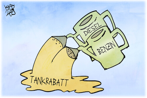 Cartoon: Tankrabatt (medium) by Kostas Koufogiorgos tagged karikatur,koufogiorgos,tankrabatt,giesskanne,geld,benzi,diesel,sprit,karikatur,koufogiorgos,tankrabatt,giesskanne,geld,benzi,diesel,sprit