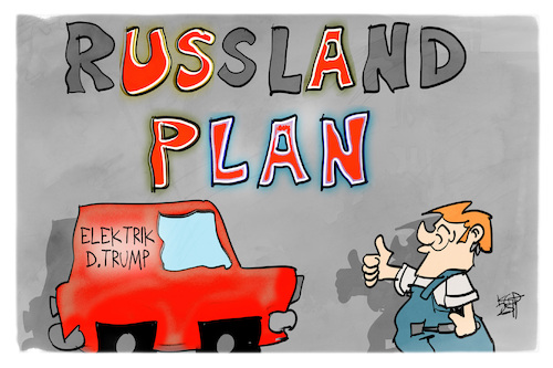 Cartoon: Trumps Friedensplan (medium) by Kostas Koufogiorgos tagged karikatur,koufogiorgos,trump,friedensplan,usa,russland,elektriker,karikatur,koufogiorgos,trump,friedensplan,usa,russland,elektriker