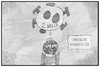 Cartoon: 2. Corona-Welle (small) by Kostas Koufogiorgos tagged karikatur,koufogiorgos,illustration,cartoon,corona,welle,wasser,folter,china,pandemie,virus