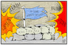 Cartoon: 75 Jahre UN (small) by Kostas Koufogiorgos tagged karikatur,koufogiorgos,illustration,cartoon,un,vereinte,nationen,jubilaeum,krieg,konflikt,feier