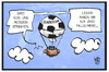 Cartoon: Abstiegskampf (small) by Kostas Koufogiorgos tagged karikatur,koufogiorgos,illustration,cartoon,bundesliga,ballon,abstieg,abstiegskampf,fussball,sport,fallschirm,sprung,rettung