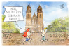 Cartoon: AfD in Sachsen-Anhalt (small) by Kostas Koufogiorgos tagged karikatur,koufogiorgos,afd,sachsenanhalt,elbe,hochwasser,magdeburg,dom