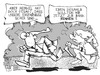 Cartoon: Auf zur Bank! (small) by Kostas Koufogiorgos tagged merkel,bank,michel,geld,eu,euro,schulden,krise,sicherheit,spareinlage,garantie,karikatur,kostas,koufogiorgos
