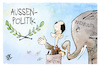 Cartoon: Außenkanzler Merz (small) by Kostas Koufogiorgos tagged karikatur,koufogiorgos,merz,elefant,innenpolitik,außenpolitik