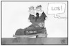 Cartoon: Bankenfusion (small) by Kostas Koufogiorgos tagged karikatur,koufogiorgos,illustration,cartoon,bank,fusion,commerzbank,deutsche,wirtschaft