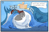 Cartoon: Bayer und Glyphosat (small) by Kostas Koufogiorgos tagged karikatur,koufogiorgos,illustration,cartoon,bayer,glyphosat,klage,welle,meer,schiff,chemie,monsanto