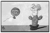 Cartoon: Bayernplan (small) by Kostas Koufogiorgos tagged karikatur,koufogiorgos,illustration,cartoon,bayernplan,merkel,kaktus,ballon,abprallen,abwehren,csu,cdu,schwesternpartei,union,wahlkampf