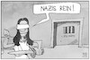 Cartoon: Beate Zschäpe (small) by Kostas Koufogiorgos tagged karikatur,koufogiorgos,illustration,cartoon,zschaepe,nazi,justitia,zelle,haft,gefängnis,nsu