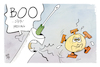 Cartoon: Booster-Impfung (small) by Kostas Koufogiorgos tagged karikatur,koufogiorgos,illustration,cartoon,booster,corona,impfung,pandemie,schreck,therapie
