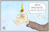Cartoon: Brandmauer der CDU (small) by Kostas Koufogiorgos tagged karikatur,koufogiorgos,illustration,cartoon,cdu,brandmauer,streichholz,flamme,partei,abgrenzung