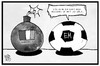 Cartoon: Brot und Spiele (small) by Kostas Koufogiorgos tagged karikatur,koufogiorgos,illustration,cartoon,brot,spiele,fussball,em,frankreich,demonstration,bombe,protest,ball,arbeitsmarktreform,ablenkung