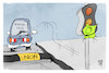 Cartoon: Bürgergeld (small) by Kostas Koufogiorgos tagged karikatur,koufogiorgos,bürgergeld,union,ampel,bremsschwelle,auto
