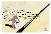 Cartoon: CDU-Parteilinie (small) by Kostas Koufogiorgos tagged karikatur,koufogiorgos,union,merz,cdu,chancenaufenthaltsgesetz,migration,einwanderung