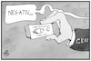 Cartoon: CDU negativ (small) by Kostas Koufogiorgos tagged karikatur,koufogiorgos,illustration,cartoon,cdu,wahl,landtagswahl,schnelltest,wahlurne,ergebnis,demokratie,politik