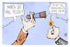Cartoon: CDU und AfD (small) by Kostas Koufogiorgos tagged karikatur,koufogiorgos,cdu,afd,brandmauer,feuer,partei
