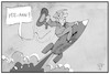 Cartoon: Corona USA (small) by Kostas Koufogiorgos tagged karikatur,koufogiorgos,illustration,cartoon,corona,usa,neuinfektion,trump,cowboy,yeehaw,rakete,gesundheit,pandemie,birus,präsident