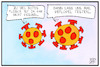 Cartoon: Coronavirus-Ausbruch (small) by Kostas Koufogiorgos tagged karikatur,koufogiorgos,cartoon,illustration,fleisch,schlachthof,gefluegel,huhn,corona,virus,ausbruch,pandemie,gefluegelhof