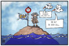 Cartoon: CSU (small) by Kostas Koufogiorgos tagged karikatur,koufogiorgos,illustration,cartoon,csu,maut,insel,verschollen,verloren,einsam,vogel,meer,politik