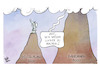 Cartoon: Dänemark lockert (small) by Kostas Koufogiorgos tagged karikatur,koufogiorgos,illustration,cartoon,dänemark,deutschland,corona,pandemie,inzidenz,gipfel,berg