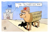 Cartoon: Der trojanische Bär (small) by Kostas Koufogiorgos tagged karikatur,koufogiorgos,bär,trojanisch,ungarn,slowakei,eu,sanktionen
