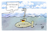 Cartoon: Deutsche Konjunktur (small) by Kostas Koufogiorgos tagged karikatur,uboot,konjunktur,startfreigabe,meer