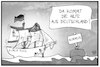 Cartoon: Deutsche Marine hift (small) by Kostas Koufogiorgos tagged karikatur,koufogiorgos,illustration,cartoon,marine,gorch,fock,bundeswehr,hormus,rüstungsmaengel,iran