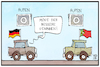 Cartoon: Deutschland-Portugal (small) by Kostas Koufogiorgos tagged karikatur,koufogiorgos,illustration,cartoon,portugal,deutschland,autokorso,em,fußball,mannschaft,auto