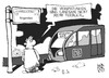 Cartoon: Die Bahn kommt (small) by Kostas Koufogiorgos tagged bahn,db,verspätung,2014,neujahr,verkehr,öpnv,karikatur,koufogiorgos