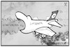 Cartoon: Die Lufthansa spart Personal ein (small) by Kostas Koufogiorgos tagged karikatur,koufogiorgos,illustration,cartoon,lufthansa,führunsgkraefte,verwaltung,wirtschaft,kuendigung,entlassung,rausschmiss,flugzeug