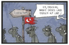 Cartoon: Die Türkei auf Linie (small) by Kostas Koufogiorgos tagged karikatur,koufogiorgos,illustration,cartoon,erdogan,tuerkei,todesstrafe,reihe,linie,putsch,strafe,präsident,verurteilung,politik