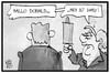 Cartoon: Donald und Daisy (small) by Kostas Koufogiorgos tagged karikatur,koufogiorgos,illustration,cartoon,merkel,daisy,nudelholz,streit,grenze,europa,ratspräsident,donald,tusk