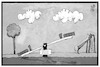 Cartoon: Einheitsdenkmal (small) by Kostas Koufogiorgos tagged karikatur,koufogiorgos,illustration,cartoon,einheitsdenkmal,wippe,spielplatz,ost,west,wende,geschichte,erinnerung,denkmal,einheitswippe