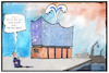 Cartoon: Elbphilharmonie (small) by Kostas Koufogiorgos tagged karikatur,koufogiorgos,illustration,cartoon,elbphilharmonie,wasserschaden,springbrunnen,hamburg,musik,konzertsaal,renovierung,kultur
