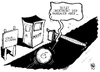 Cartoon: Energiewende (small) by Kostas Koufogiorgos tagged energie,wende,strom,autobahn,ramsauer,verkehrsminister,elektron,maut,karikatur,kostas,koufogiorgos
