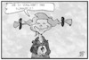 Cartoon: EU-Klimaziele (small) by Kostas Koufogiorgos tagged karikatur,koufogiorgos,illustration,cartoon,eu,klimaziel,von,der,leyen,greta,europa,umwelt,umweltschutz