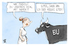 Cartoon: EU und Indien (small) by Kostas Koufogiorgos tagged karikatur,koufogiorgos,indien,europa,stier,eu,freihandel,kuh,heilig