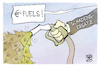 Cartoon: Euro-Fuels (small) by Kostas Koufogiorgos tagged karikatur,koufogiorgos,euro,efuel,kraftstoff,schadensersatz,zapfpistole,tankstelle