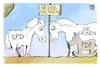 Cartoon: FDP-Debakel (small) by Kostas Koufogiorgos tagged karikatur,koufogiorgos,pferd,niedersachsen,grüne,spd,fdp,partei,schaukelpferd,demokratie