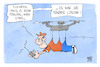Cartoon: Fliegen wird zur Herausforderung (small) by Kostas Koufogiorgos tagged karikatur,koufogiorgos,flughafenchaos,fliegen,drohne,streik,passagier