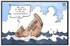 Cartoon: Flüchtlingsboot (small) by Kostas Koufogiorgos tagged karikatur,koufogiorgos,illustration,cartoon,flüchtlingsboot,altar,unglück,katastrophe,christentum,meer,schiff,havarie,untergang,katholikentag,fronleichnam