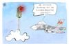 Cartoon: Flugabwehrsystem (small) by Kostas Koufogiorgos tagged karikatur,koufogiorgos,flugzeug,kampfjet,flugabwehrsystem,militär,ampel,deutschland,regierung,krieg