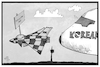 Cartoon: Flugverkehr (small) by Kostas Koufogiorgos tagged karikatur,koufogiorgos,illustration,cartoon,flugverkehr,flugzeug,suedkorea,stuttgart,bundeswehr,abfangjäger,followme,luftfahrt,sicherheit,militär
