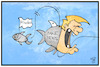 Cartoon: freepress (small) by Kostas Koufogiorgos tagged karikatur,koufogiorgos,illustration,cartoon,usa,presse,zeitung,trump,freepress,fake,news,demokratie,fisch