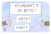 Cartoon: Freunde der Atomkraft (small) by Kostas Koufogiorgos tagged karikatur,koufogiorgos,atomkraft,greta,thunberg,habeck,demonstration,akw,laufzeitverlängerung